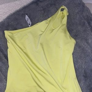 Yellow one shoulder top